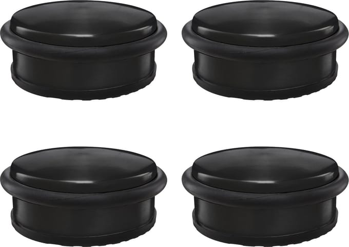 Protect-it Deurstopper/deurbuffer - 4x - D100 x H45mm - 1,15kg - zwart - premium - zonder montage