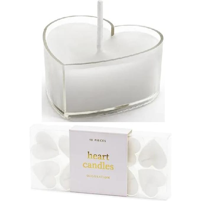 Partydeco - Theelichtjes hart - 4 cm - 10 stuks