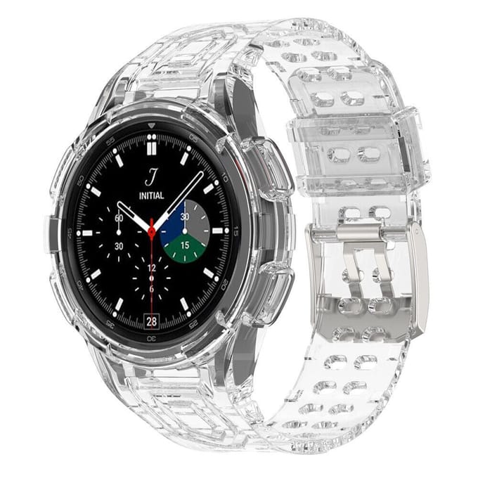 Samsung Galaxy Watch 4 Classic 46mm siliconen bandje met frame (transparant)
