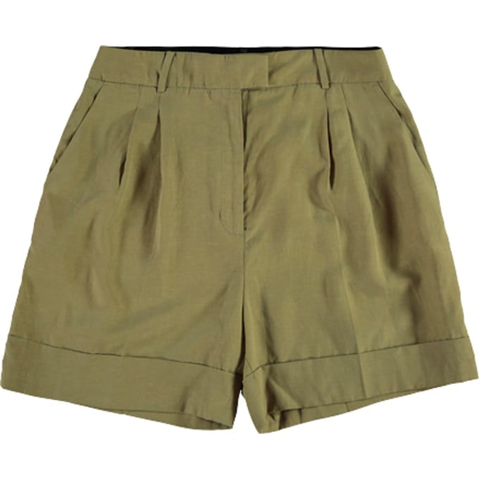 AllSaints Deri Lyn Short Light Khaki Brown Größe: W30 | Kurze Sporthosen Outlet | Damen | Braun