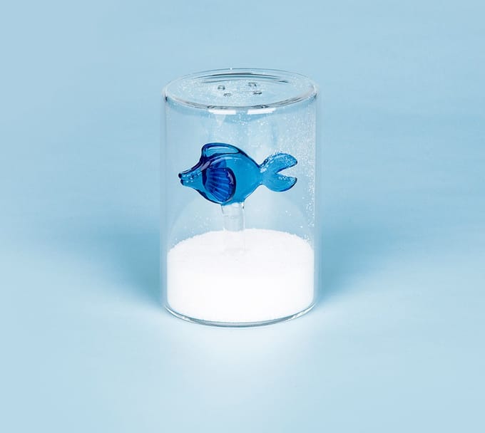 Balvi Zoutstel Blauwe Vis Glas