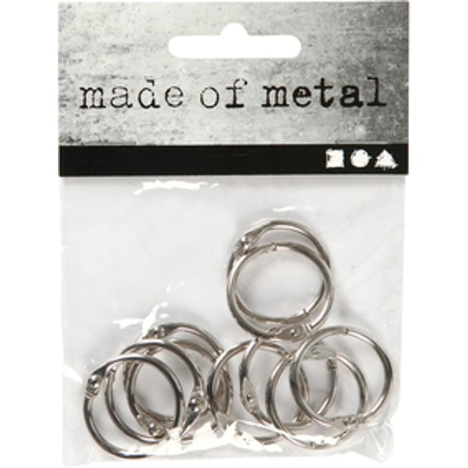 Boekbindersring Creativ Company 19mm zilver 10 stuks