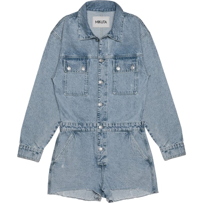 Mikuta The Blue Short Denim Jumpsuit Größe: S | Jumpsuits Outlet | Damen | Blau