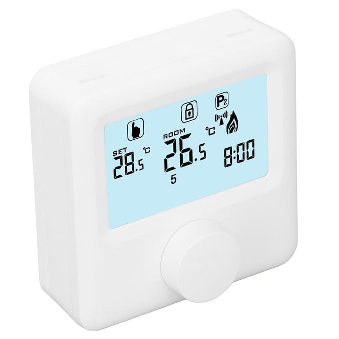 Digitale Temperatuurregelaar LCD-Display Programmeerbare Thermostaat voor Boiler Wit 30?230VDC black