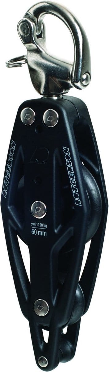 Rutgerson RAW Block 35mm Fiddle w Becket & Snap Shackle