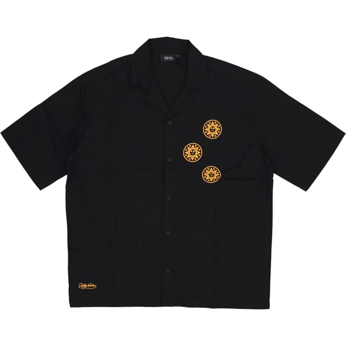 Mannen korte sleeve shirt - Outline Shirt zwart