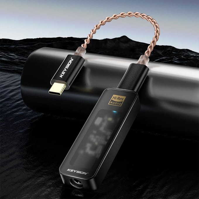 KEYSION CS43198 USB DAC Audio HiFi Decoder 384KHz DSD256 Type-C naar 3,5 mm Adjust EQ HD Hoofdtelefoonversterker voor Android iOS Win10 zwart