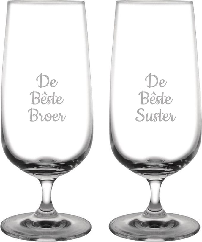 Gegraveerde bierglas op voet 41cl De Bêste Broer- De Bêste Suster