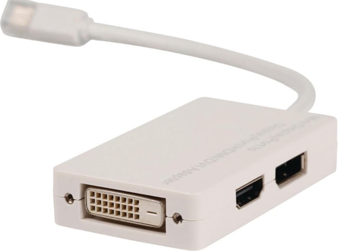 Valueline Mini DisplayPort naar HDMI, DVI en DisplayPort adapter - DP1.1 / wit - 0,20 meter