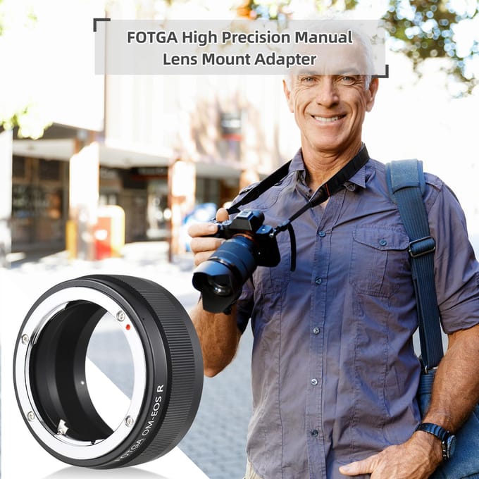 FOTGA Hoge Precisie Handmatige Lens Mount Adapter Ring Aluminiumlegering voor Olympus OM-Mount Lens naar voor zwart