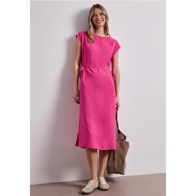 Midi-jurk met boothals