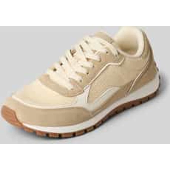 Low-top-sneakers van mix van leer en textiel