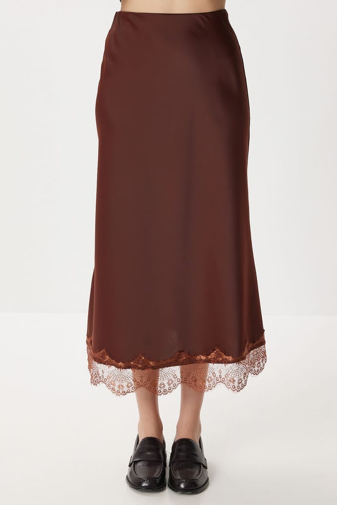 Pully Satin Lange Rok