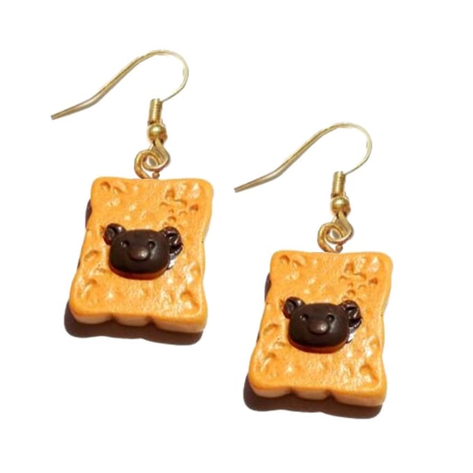 Fako Bijoux® - Oorbellen - Bakkerij - Koekjes -13x38mm