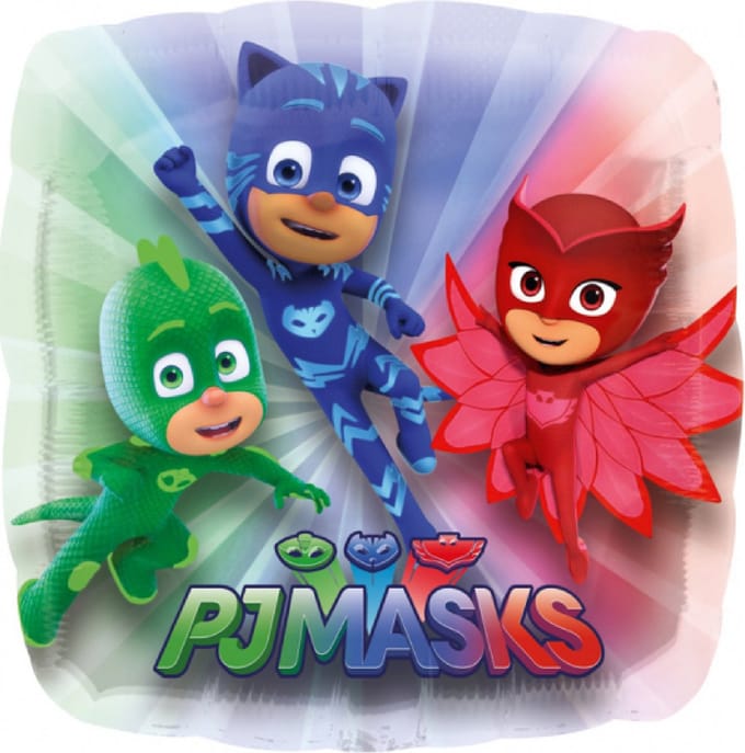 Vierkante ballon PJ Masks™ 71 x 71 cm - Feestdecoratievoorwerp