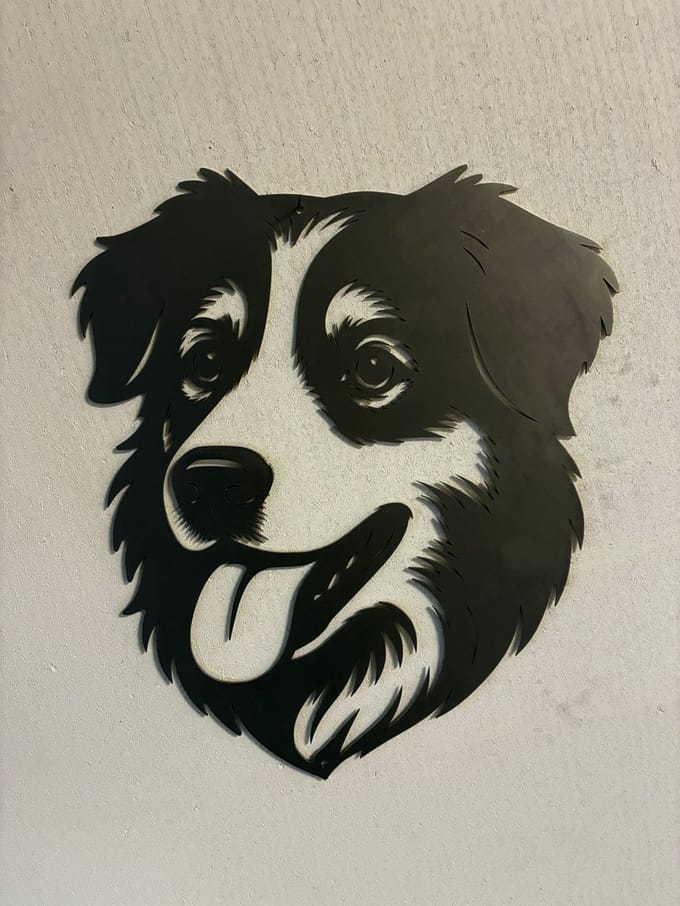 Metalen Hond - Australian shepherd - Wanddecoratie Cortenstaal