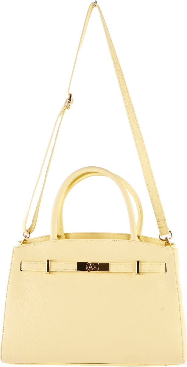 Giuliano lederen handtas Belinda - Dames - Made in Italy - Geel