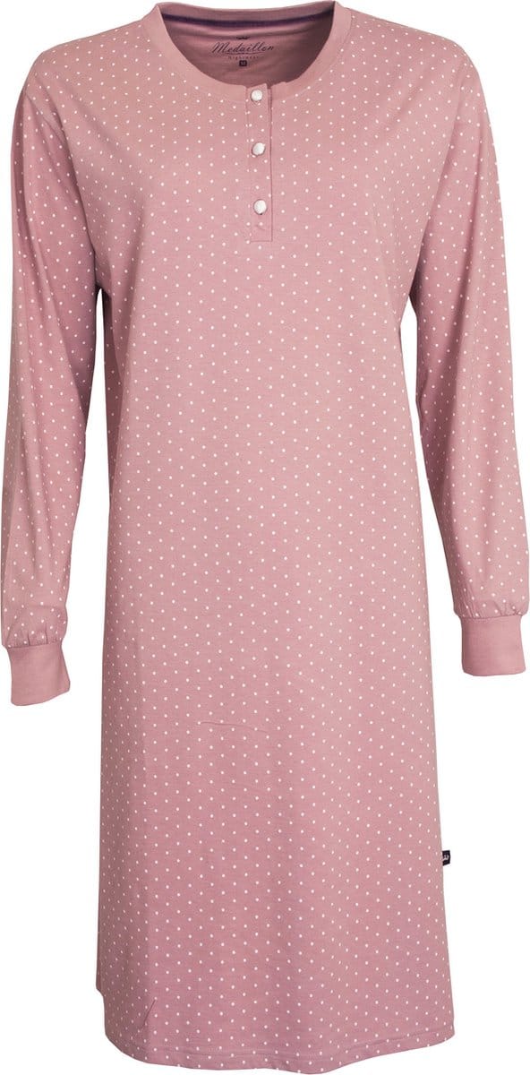 Medaillon Dames Nachthemd - Polo Sluiting - Rose - Maat S