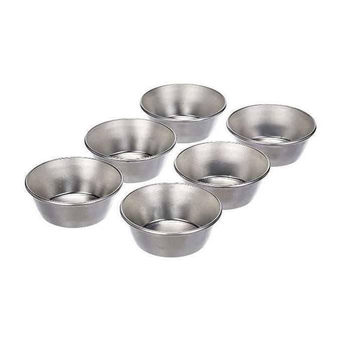 Vormpjes voor Pastèis de Nata - IBILI - Set van 6 - 7,5 x 2 cm - Grijs - Anti-aanbaklaag grijs