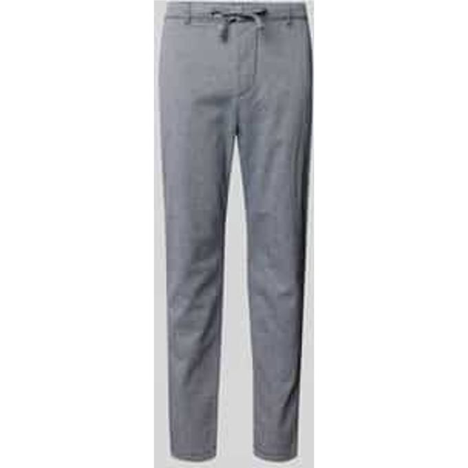 Tom Tailor - Regular tapered chino met trekkoord - Maat L - navy structure