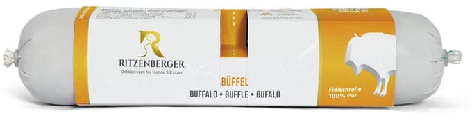 Ritzenberger 100% Buffel gestoomde worst. 24 x 400 gram (doos 12 rollen, 9,6 kilo totaal)