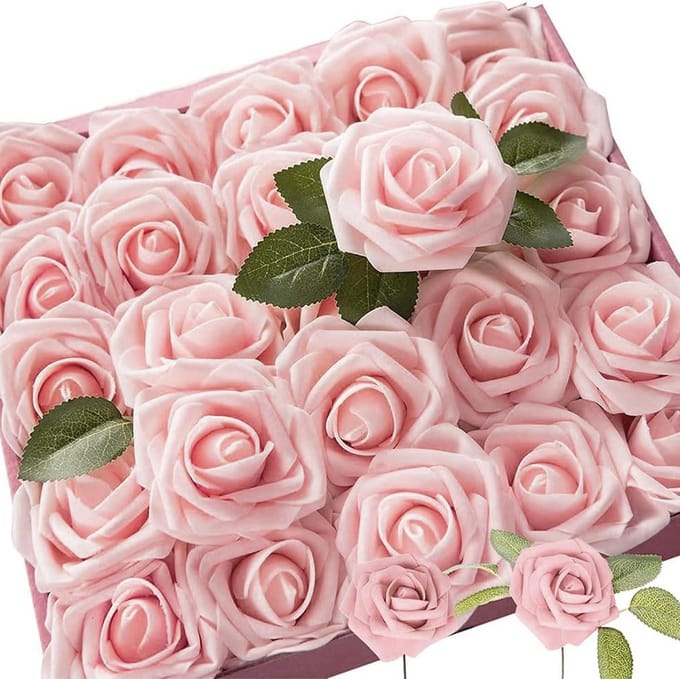 Solidchoice - Set van 25 Kunstbloemen Rozen voor Decoratie