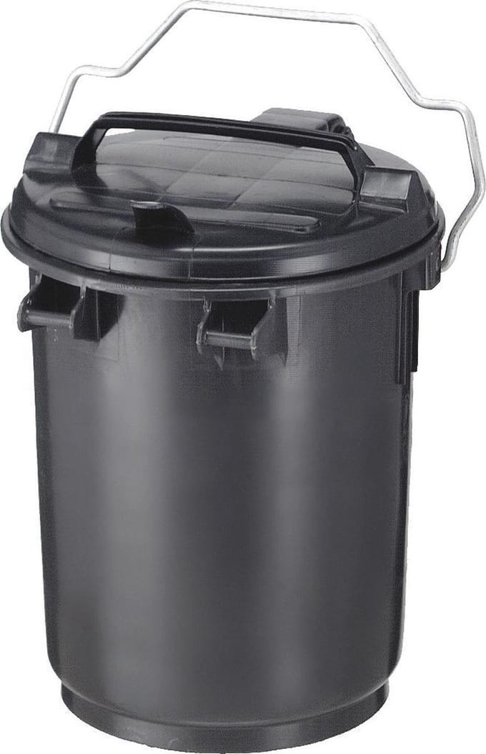 Kunststof afvalemmer 35 liter grijs met beugel