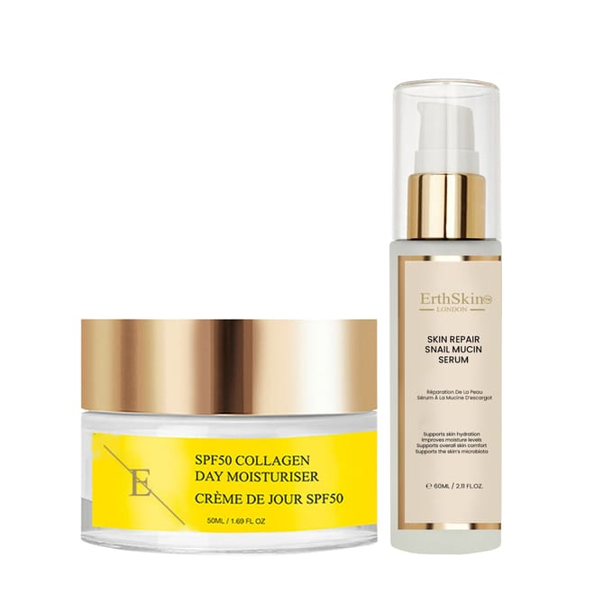 ErthSkin London Slakkenmucine Serum 60 ml + Collageen Dagcrème SPF 50 50 ml