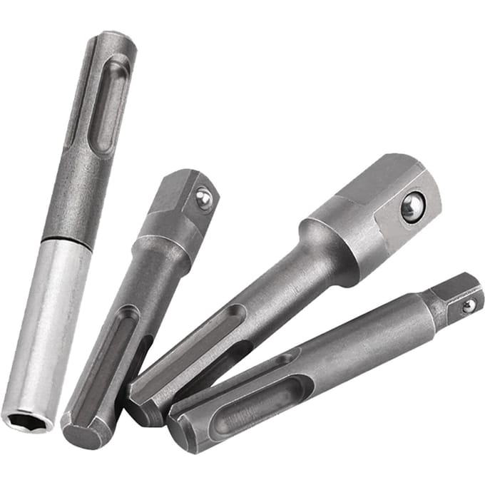 SDS Plus Schacht naar 14  Zeskant Dop Adapter en 14 38 12  Vierkant Boorverlengstuk wit