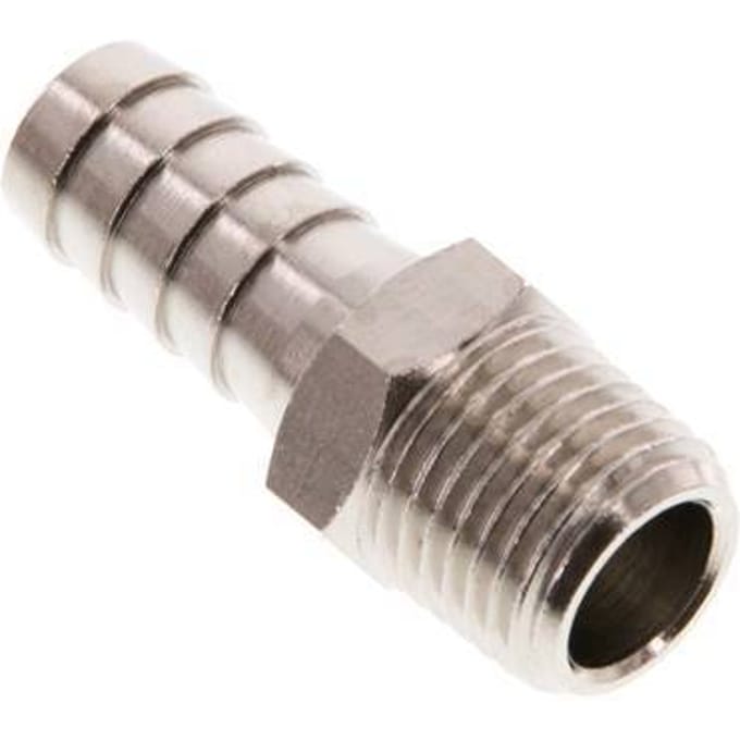 R 1/4'' Buitendraad x 10mm Vernikkeld Messing Slangpilaar 16 Bar [5 Stuks]