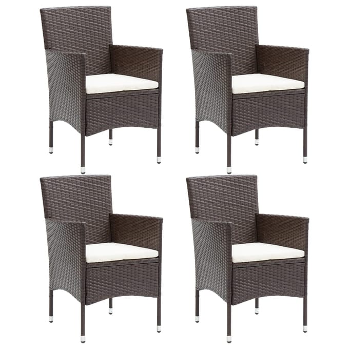 vidaXL - Tuinstoelen - 4 - st - poly - rattan - bruin