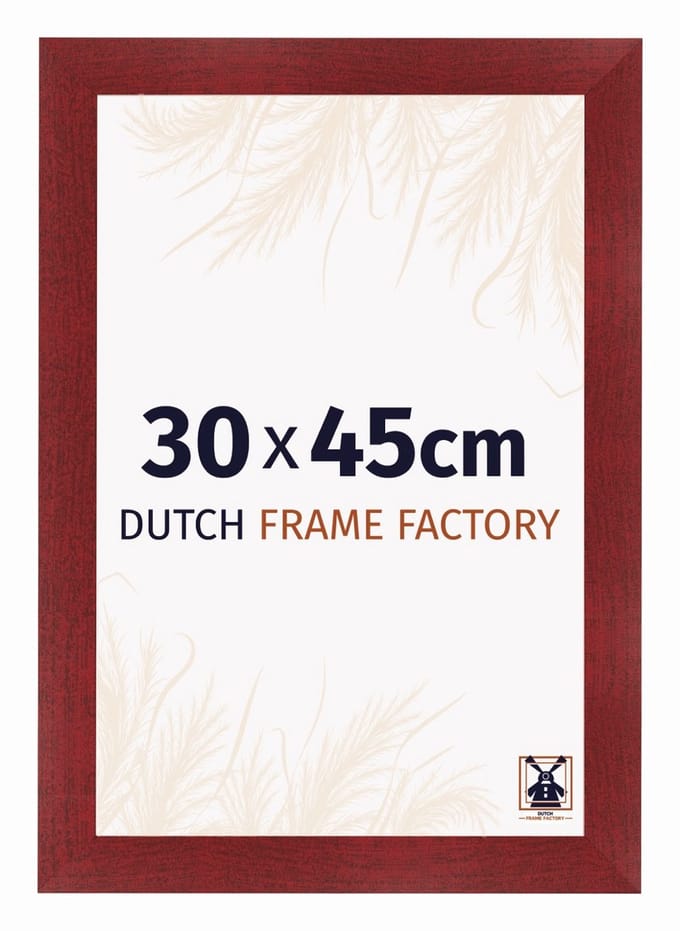 Fotolijst 30x45 cm - MDF - Wijnrood Geveegd - Praag