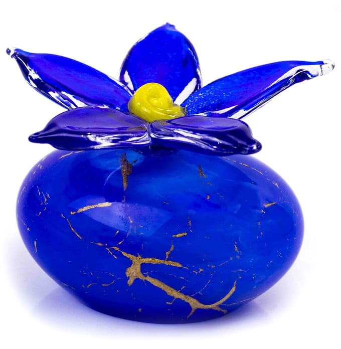 Loranto - Mini Urn Vergeet-mij-nietje Blauw - Steen Urn - Urnen