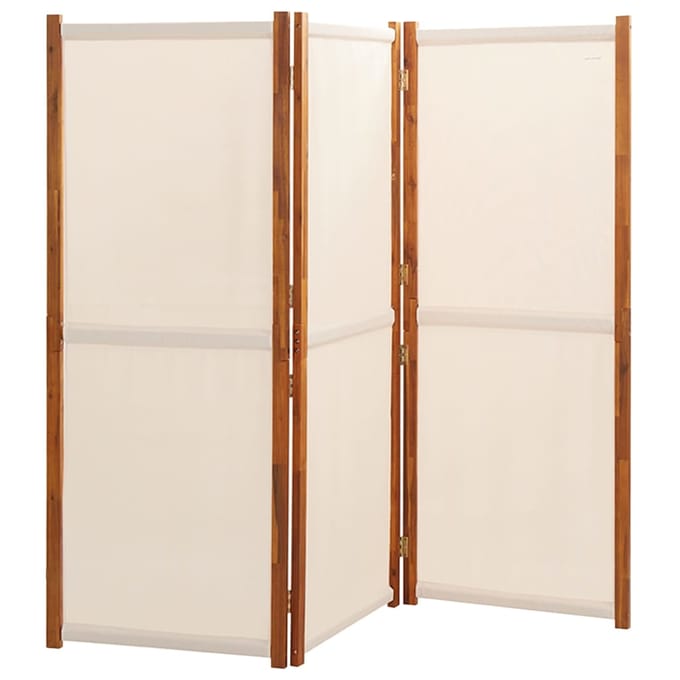 vidaXL - Kamerscherm - met - 3 - panelen - 210x180 - cm - crèmewit