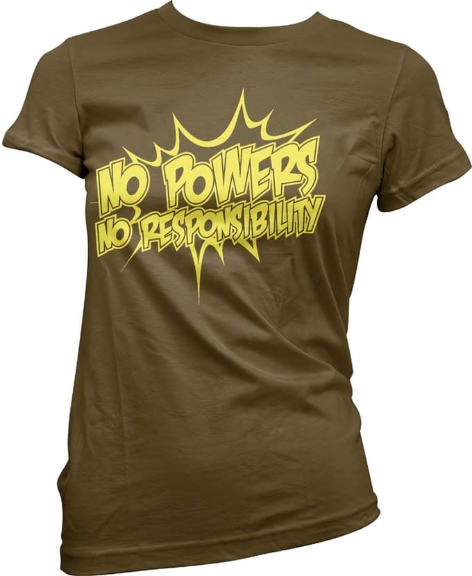Hybris No Powers No Responsibility Girly Tee dames-T-shirt bruin