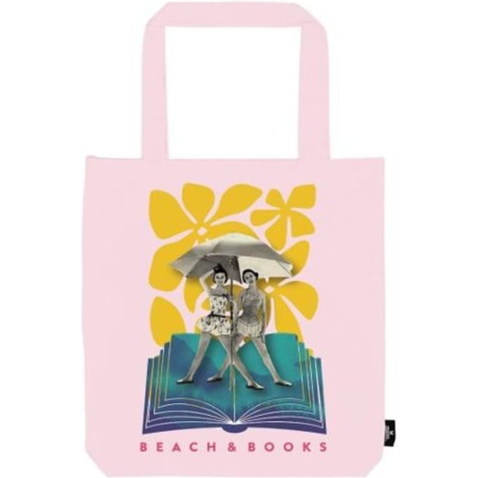 Libri_x canvas tas, formaat 39 x 42 cm, beach & books