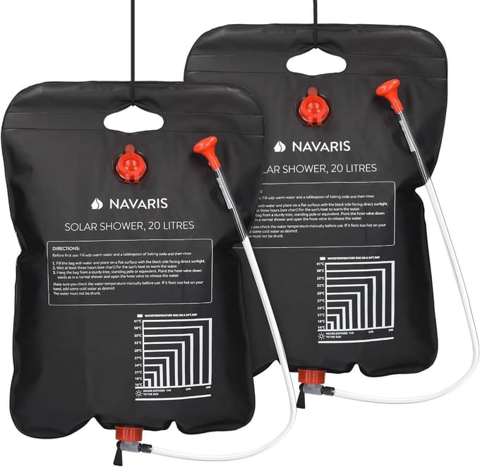 Draagbare Zonne-energie Campingdouche - 20 Liter Set van 2 - Met Doucheslang en Kraan