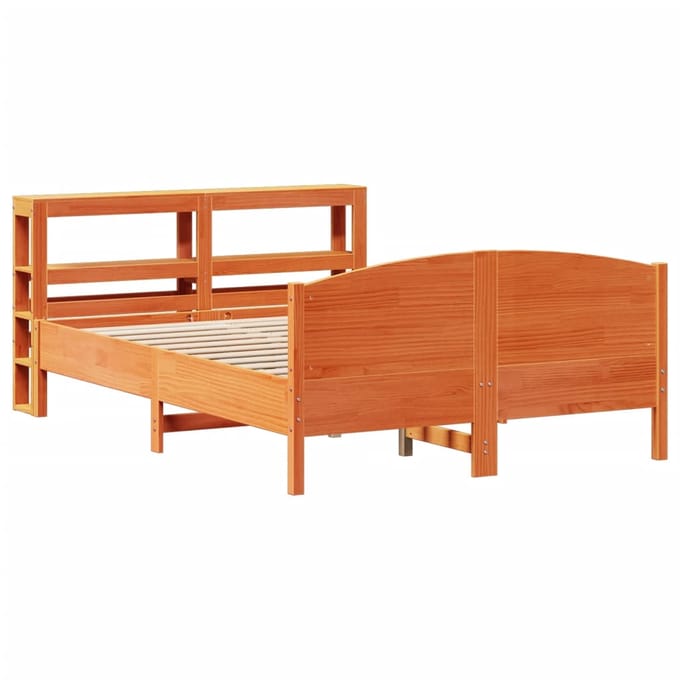 vidaXL - Bedframe - zonder - matras - massief - grenenhout - wasbruin - 150x200 - cm