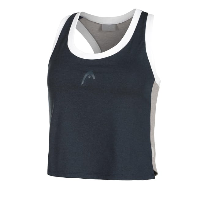 HEAD Play Crop Tanktop Dames-Donkerblauw,Wit