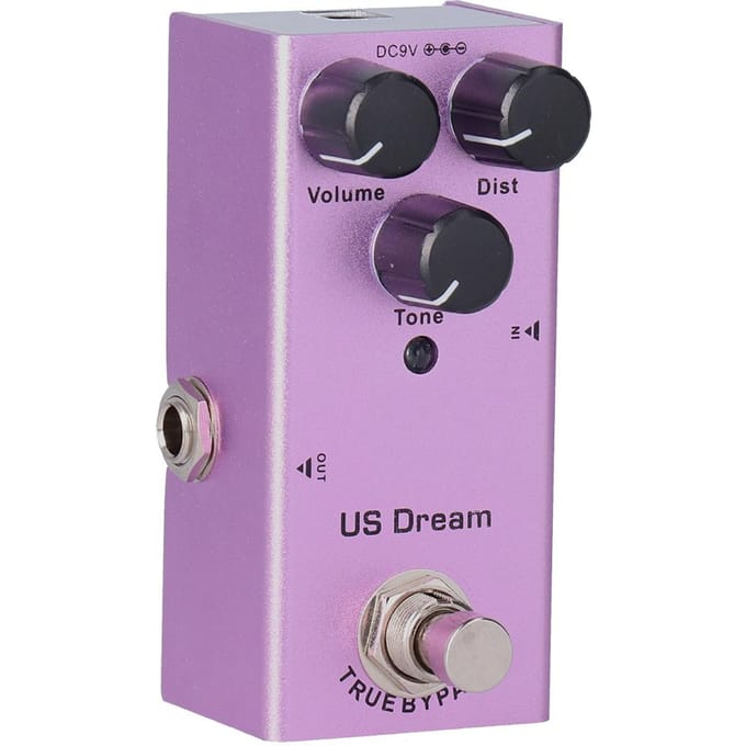 Elektrische Gitaar Effectpedaal US Dream Distortion Mini True Bypass Paars DC 9V JDF?4 pink