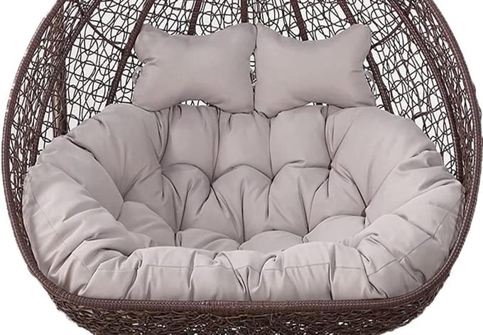 Eierstoel Kussen - Hangstoel Pad - Buiten Ontspannen - Waterdicht Zonbestendig - 2 Persoons - Grijs