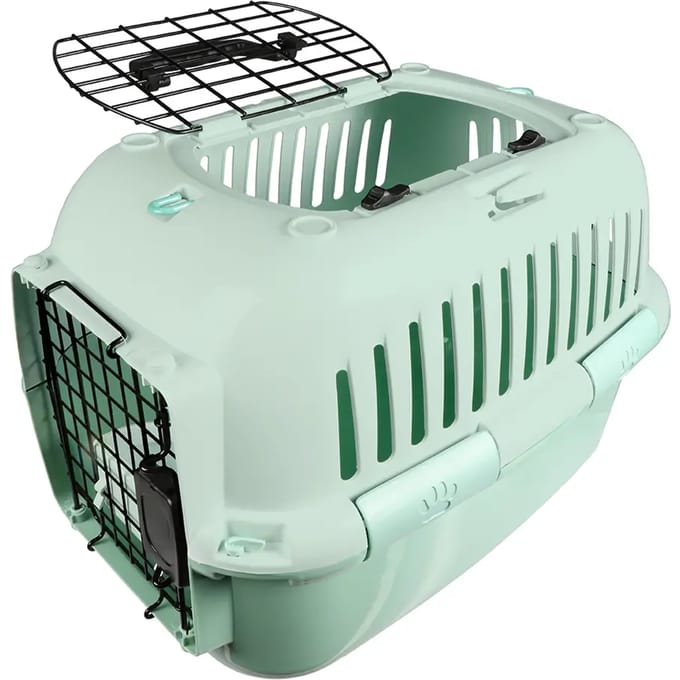 Ebi Adventurer 50 Serene Edition - Transportbox Hond en Kat tot 10 kg - 2 Metalen Deuren & Drinkbakje - 49x32x32cm - Blauw
