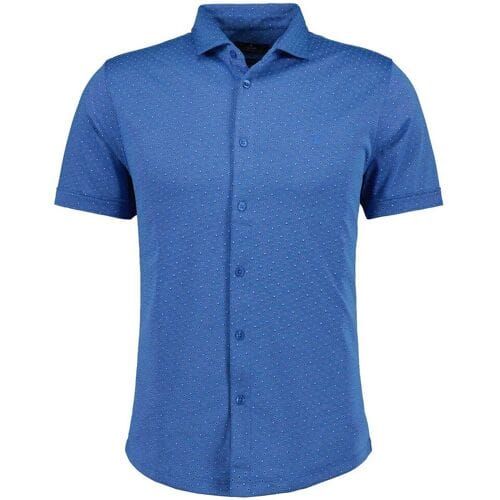Ragman Overhemd Soft Knit Fine Polka Dot Pima Cotton Fabric Mix Aqua / male