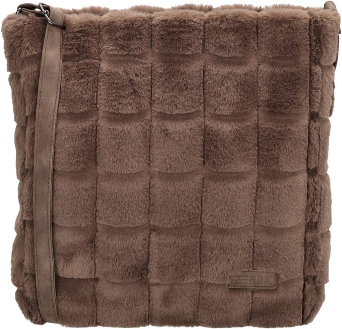 Zebra Trends Milou Crossbodytas - Schoudertas - Fur - Bont - Donkertaupe