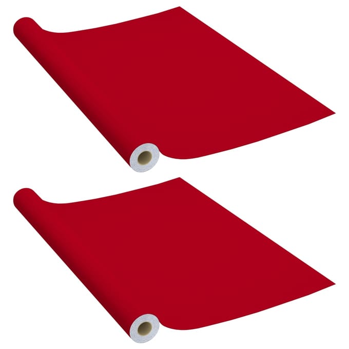 vidaXL - Meubelfolies - zelfklevend - 2 - st - 500x90 - cm - PVC - rood