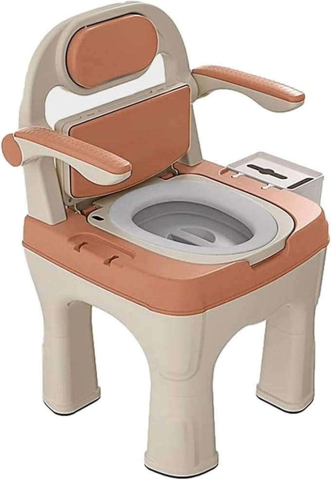 Toiletstoel - Commode stoel - Thuiszorg - Drop-arm functie - 650 lbs draaggewicht - Grijs