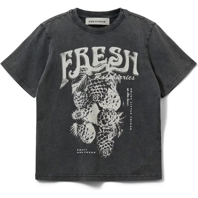 Sofie Schnoor - ZenaSY T-shirt - Stone washed black - Maat 176