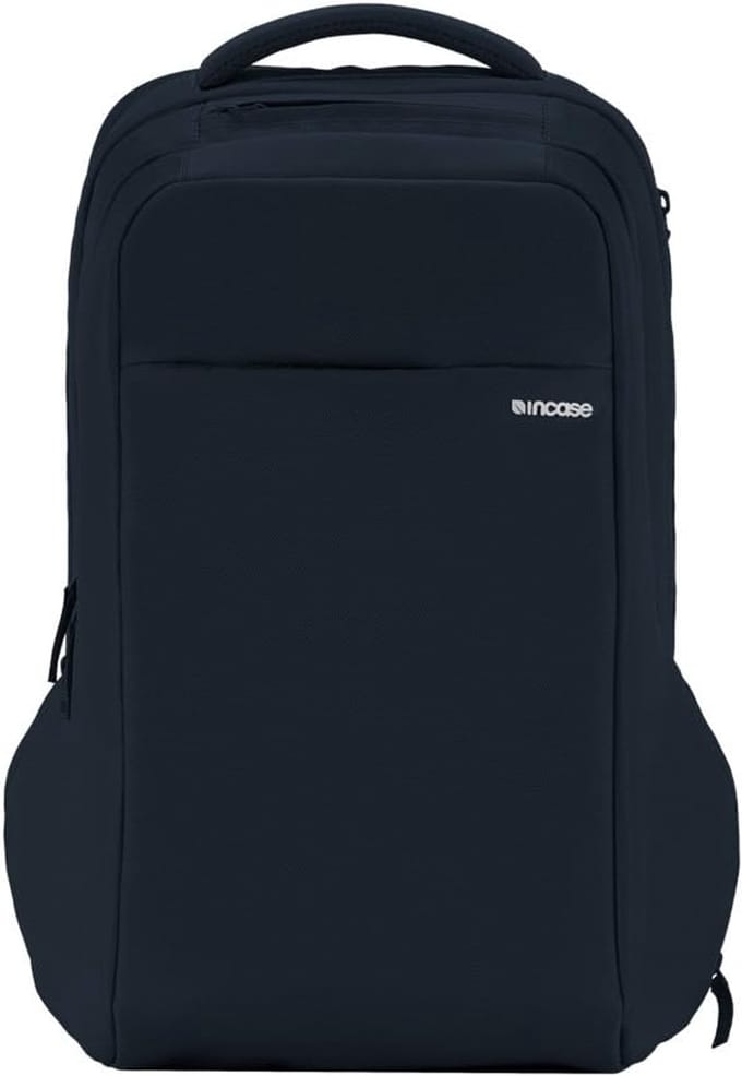 Marineblauwe laptoptas rugzak van nylon (39,6 cm) - Effen kleur