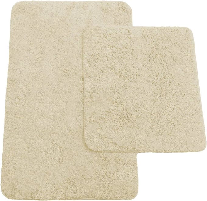 Set van 2 Badkamermatten - Beige Badmat en WC-Mat