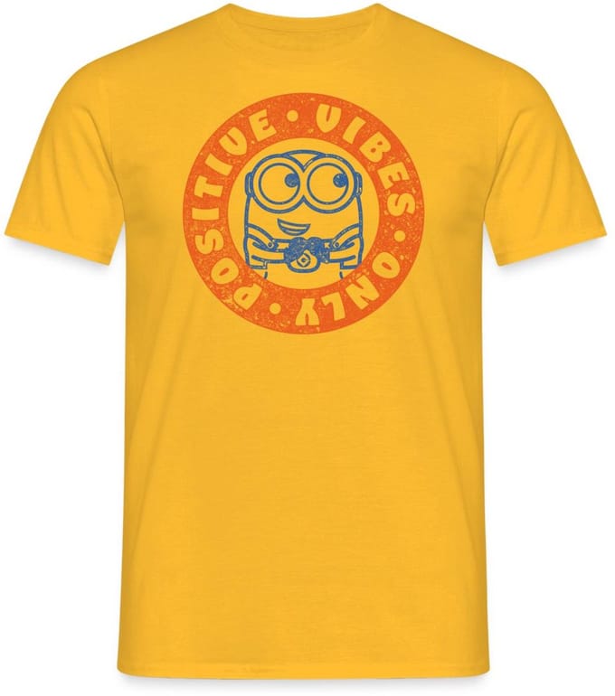 Minions Bob Positive Vibes T-Shirt Heren